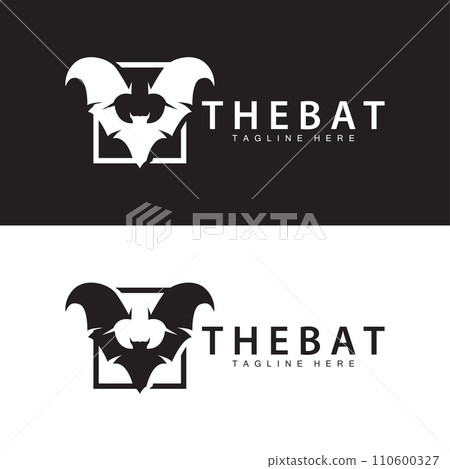 Halloween bat logo bat night animal design vector illustration template 110600327