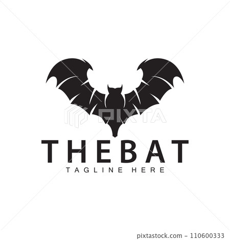 Halloween bat logo bat night animal design vector illustration template 110600333