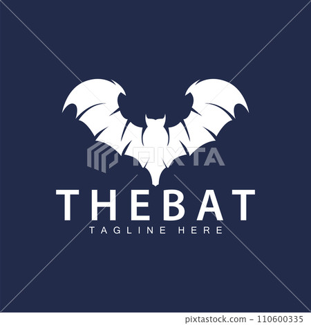 Halloween bat logo bat night animal design vector illustration template 110600335