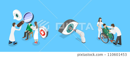 3D Isometric Flat Vector Illustration of Lasik Surgery 110601453