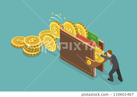 3D Isometric Flat Vector Illustration of Return On Investment 110601467
