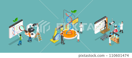 3D Isometric Flat Vector Illustration of Science Research 110601474