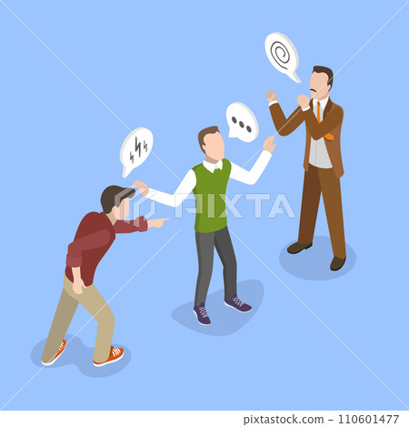 3D Isometric Flat Vector Illustration of Mediator Man 110601477