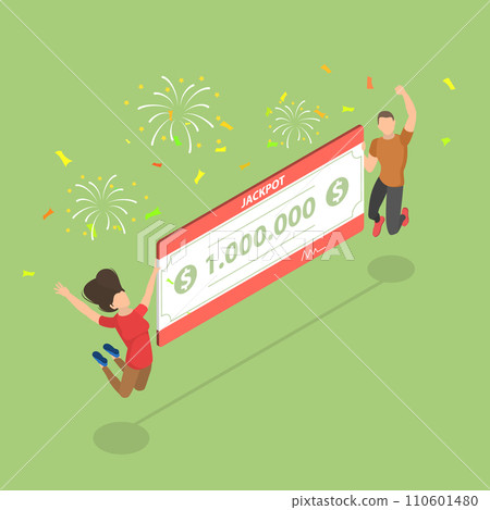 3D Isometric Flat Vector Illustration of Jackpot 110601480