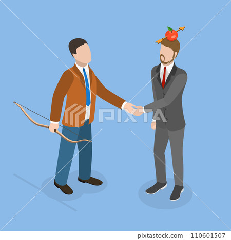 3D Isometric Flat Vector Illustration of Trusted Partner 110601507