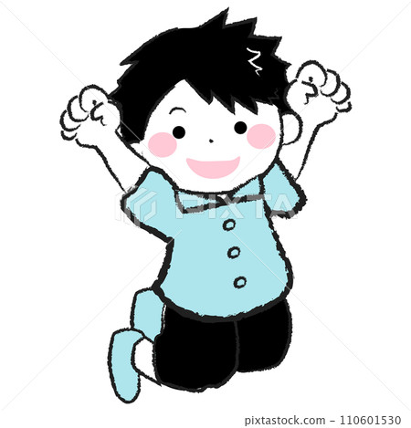 Illustration of a cheerful boy jumping 3-3 110601530