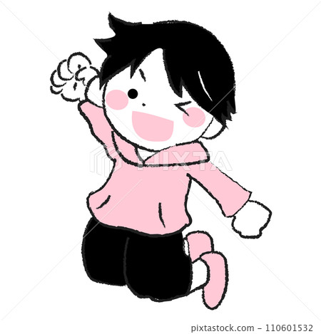 Illustration of a cheerful boy jumping 2-3 110601532