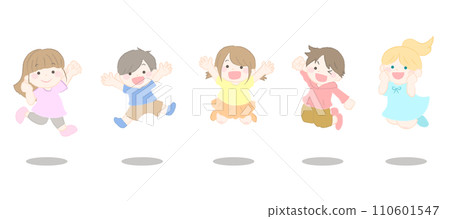 Illustration of cheerful children jumping 2-3 110601547