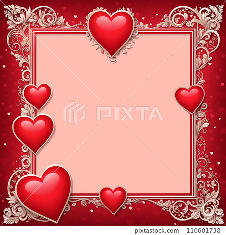 Abstract Valentine day banner, frame, border background, valentine texture. Love concept. pink, red background Abstract Valentine day banner, frame, border background, valentine texture. Love concept. pink, red background 110601738