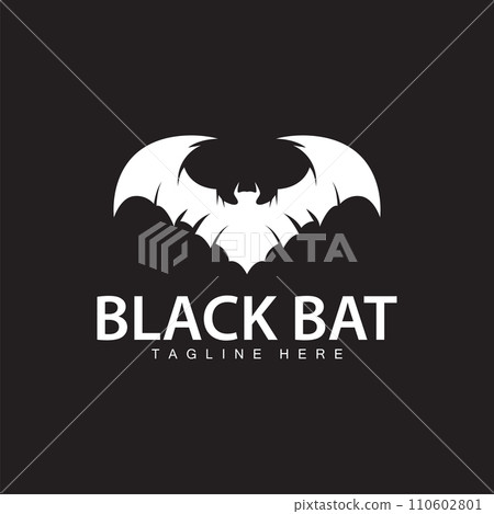 Halloween bat logo bat night animal design vector illustration template 110602801