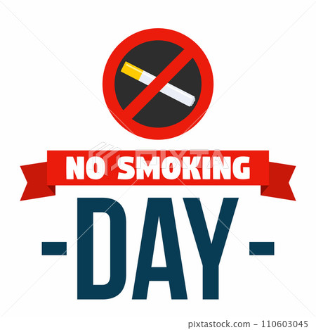 No smoke day concept background. Flat illustration of no smoke day vector concept background for web design 110603045
