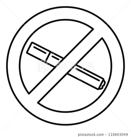 No smoking cigarette icon. Outline illustration of no smoking cigarette vector icon for web design isolated on white background 110603049
