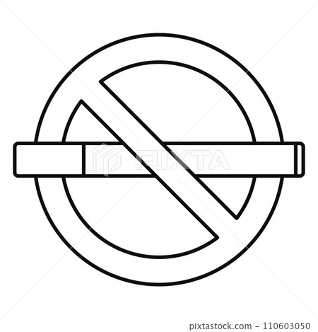 Public no smoking icon. Outline illustration of public no smoking vector icon for web design isolated on white background Public no smoking icon. Outline illustration of public no smoking vector icon for web design isolated on white background 110603050