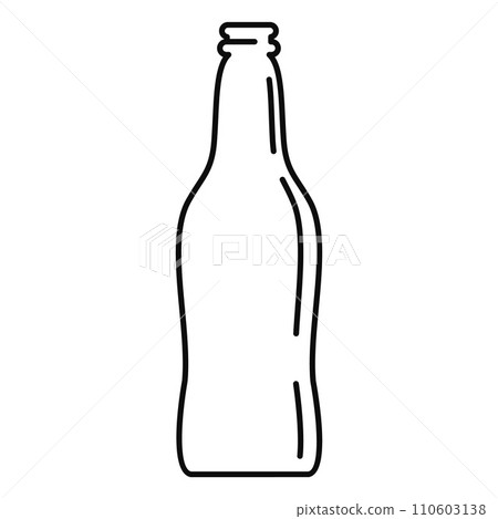 Glass beer bottle icon. Outline illustration of glass beer bottle vector icon for web design isolated on white background 110603138