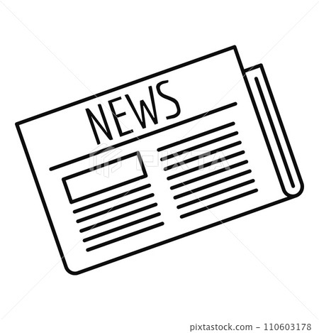 Newspaper icon. Outline illustration of newspaper vector icon for web design isolated on white background Newspaper icon. Outline illustration of newspaper vector icon for web design isolated on white background 110603178