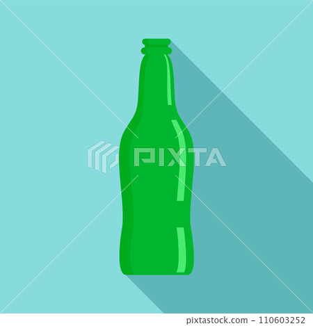 Glass beer bottle icon. Flat illustration of glass beer bottle vector icon for web design Glass beer bottle icon. Flat illustration of glass beer bottle vector icon for web design 110603252