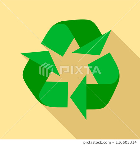 Recycle sign icon. Flat illustration of recycle sign vector icon for web design 110603314