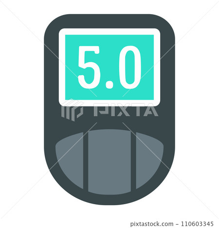 Digital glucometer icon. Flat illustration of digital glucometer vector icon for web design Digital glucometer icon. Flat illustration of digital glucometer vector icon for web design 110603345