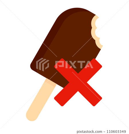 No sugar ice cream icon. Flat illustration of no sugar ice cream vector icon for web design 110603349