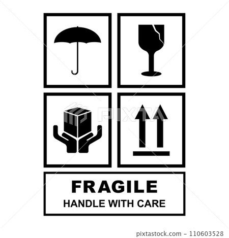 Fragile flat icon 110603528
