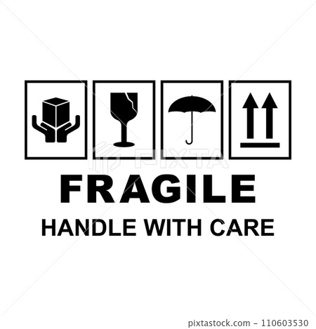Fragile flat icon 110603530
