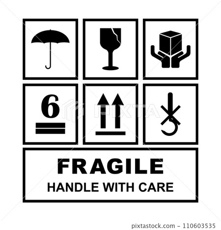 Fragile flat icon 110603535