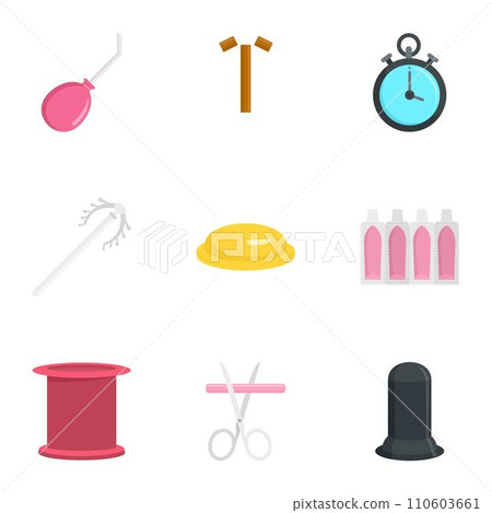 Modern contraception icon set. Flat set of 9 modern contraception vector icons for web design 110603661