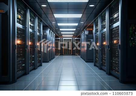 Modern Data Center with Servers Modern Data Center with Servers 110603873