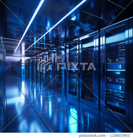 Modern Data Center with Servers 110603903