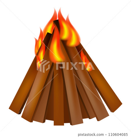 Tourist fire camp icon. Realistic illustration of tourist fire camp vector icon for web design 110604085