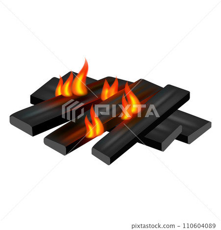 Small camp fire icon. Realistic illustration of small camp fire vector icon for web design 110604089