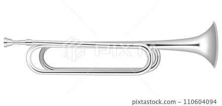 Silver horn icon. Realistic illustration of silver horn vector icon for web design 110604094