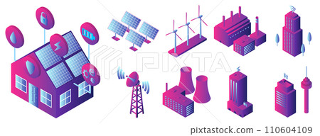 Intelligent building icon set. Isometric set of intelligent building vector icons for web design Intelligent building icon set. Isometric set of intelligent building vector icons for web design 110604109