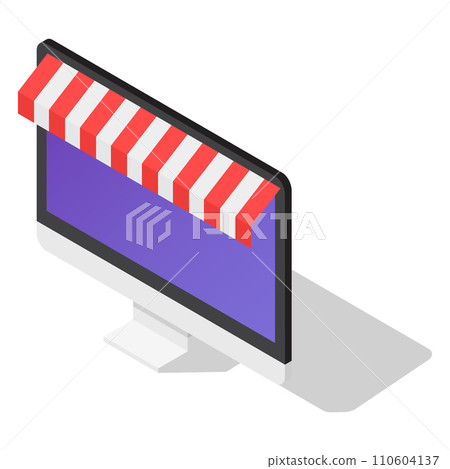 Online shop icon set. Isometric set of online shop vector icons for web design isolated on white background 110604137