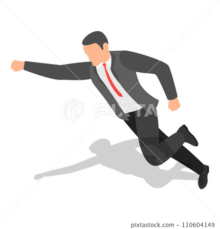 Businessman fly to success icon set. Isometric set of businessman fly to success vector icons for web design isolated on white background 110604149