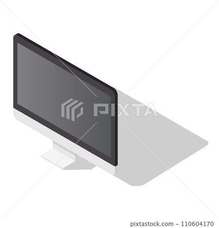 Office computer monitor icon set. Isometric set of office computer monitor vector icons for web design isolated on white background Office computer monitor icon set. Isometric set of office computer monitor vector icons for web design isolated on white background 110604170