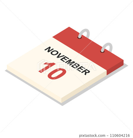 Calendar 10 november icon set. Isometric set of calendar 10 november vector icons for web design isolated on white background Calendar 10 november icon set. Isometric set of calendar 10 november vector icons for web design isolated on white background 110604216