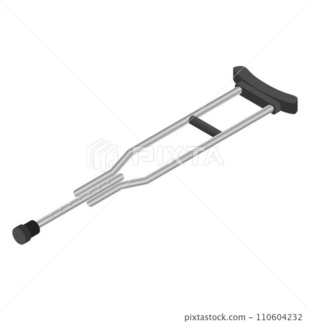 Metal crutch icon set. Isometric set of metal crutch vector icons for web design isolated on white background 110604232