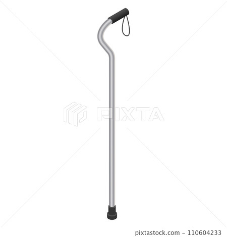 Metal walking stick icon set. Isometric set of metal walking stick vector icons for web design isolated on white background Metal walking stick icon set. Isometric set of metal walking stick vector icons for web design isolated on white background 110604233