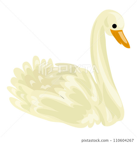 White swan icon. Cartoon of white swan vector icon for web design isolated on white background 110604267