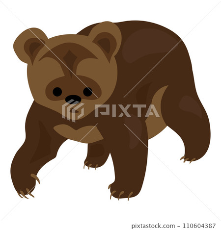 Little brown bear icon. Cartoon of little brown bear vector icon for web design isolated on white background 110604387