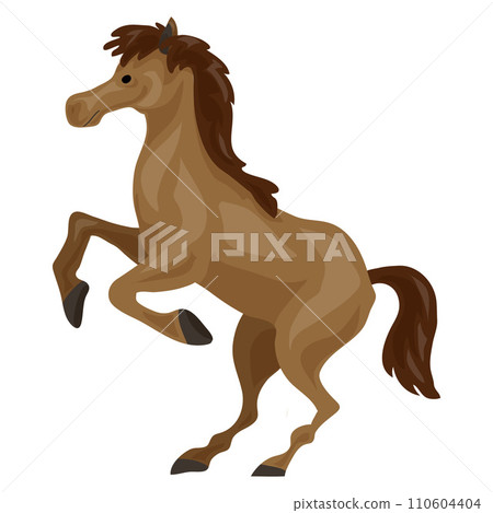 Brown horse icon. Cartoon of brown horse vector icon for web design isolated on white background 110604404