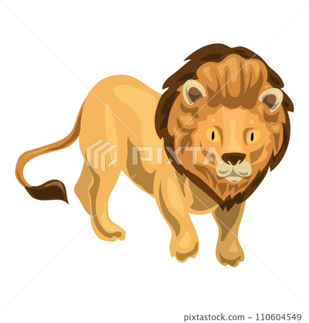 Lion icon. Cartoon of lion vector icon for web design isolated on white background 110604549