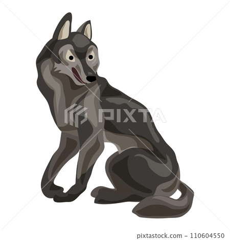 Forest wolf icon. Cartoon of forest wolf vector icon for web design isolated on white background Forest wolf icon. Cartoon of forest wolf vector icon for web design isolated on white background 110604550