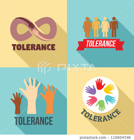 Tolerance logo set. Flat set of tolerance vector logo for web design Tolerance logo set. Flat set of tolerance vector logo for web design 110604596