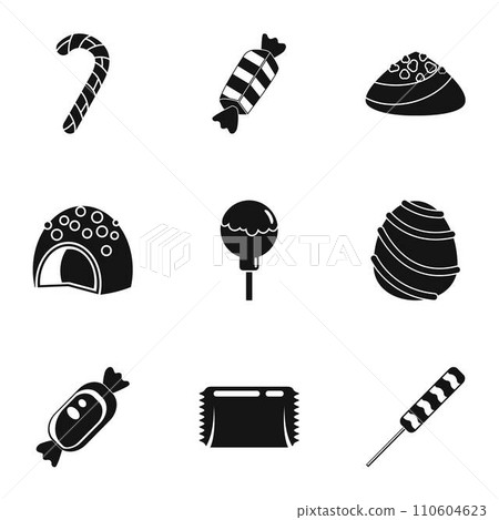 Sweet bonbon icon set. Simple set of 9 sweet bonbon vector icons for web design on white background 110604623
