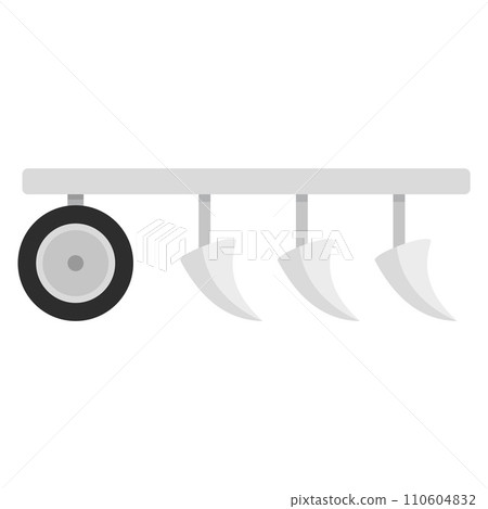Tractor plow icon. Flat illustration of tractor plow vector icon for web design 110604832