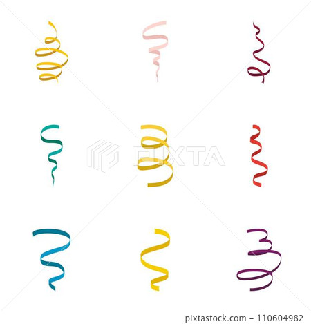 Serpentine icon set. Flat set of 9 serpentine vector icons for web design 110604982