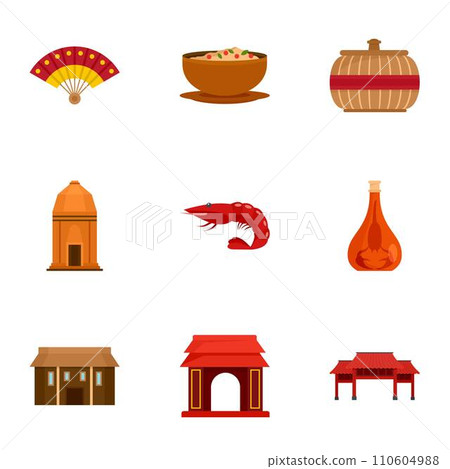 Welcome vietnam icon set. Flat set of 9 welcome vietnam vector icons for web design 110604988