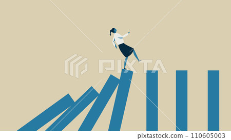 A woman who is about to fall while playing dominoes. 110605003